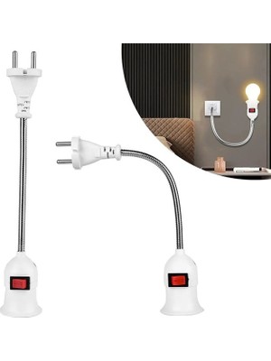 sbodurhome Ledx DY-112 Prizden E27 Duya Dönüştürücü 26CM Spiralli Anahtarlı Duy