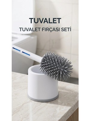 Eco Lounge Silikon Deterjan Hazneli Esnek Tuvalet Fırçası Banyo Temizlik Ürünü