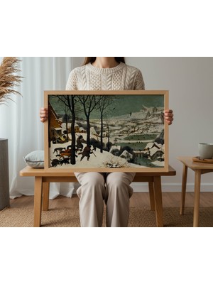 Pegziz Pieter Bruegel Hunters In The Snow Duvar Tablosu – Kış Manzarası Dekoratif Sanat Duvar Tablosu