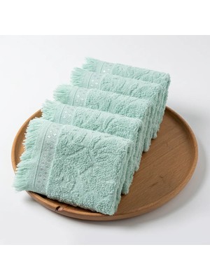 Botti Home %100 Pamuk Jakarlı 5’li Mutfak Havlusu Seti, Lavabo Kenarı Misafir El Havlusu 30 × 45 cm, Çeyizlik Küçük Boy 5 Parça El Havlusu