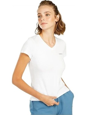 Lumberjack W-CT130 Basic V Neck Beyaz 3 Fx