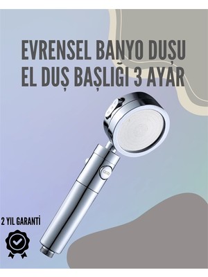 Eco Lounge Paslanmaz Çelik Çok Fonksiyonlu El Duş Başlığı – 3 Modlu Püskürtme Seçeneği