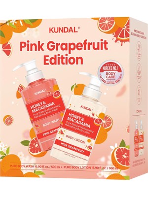 Belirtilmemiş Kundal Nemlendirici Vücut Bakım Seti Honey&macadamia Pure Body Wash+Lotion–pink Grapefruit Edition