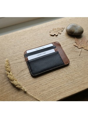 Passtell %100 Hakiki Deri Minimalist Tek Parça Ultra Ince Oval Kredi Kartlık ve Cüzdan