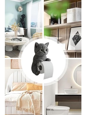 Ciyu Ticaret Kedi Tasarımlı Ilginç Tuvalet Kağıtlığı Dekoratif Kedi Tasarımlı Kağıtlık Peçetelik