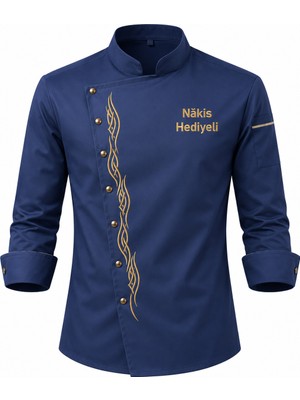 Mekaizen Chef Ceketi,  Aşçı Üniforması – Aşçı Kıyafetleri,  Özel Nakış Motifli Şef Ceketi, Isim Nakış Hediyeli