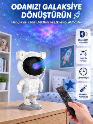 Eco Lounge Dekoratif ve Fonksiyonel Astronot Projeksiyon Aydınlatma
