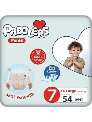 Renas Store Paddlers Külot Bebek Bezi 7 Numara Xx-Large 54 Adet (20-30 Kg) Ekstra Fırsat Paketi