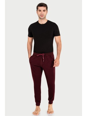 Obje Erkek Bordo Iki Iplik Slim Fit Uzun Alt