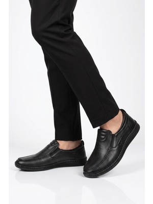 Voyager Erkek Siyah Hakiki Deri Hafızalı Rahat Taban Şık Smart Casual Ayakkabı Loafer M741 M