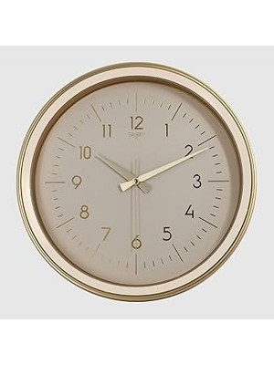 Renas Store Galaxy Premium Serisi Klasik Tasarım Sessiz Mekanizma Latin Rakamlı 35 cm Duvar Saati Açık Gold