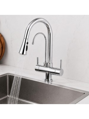 Fleko Dual Krom Arıtmalı Spiralli Mutfak Bataryası