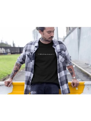 Mrayss  Erkek Bisiklet Yaka Baskılı Oversize T-Shirt - Siyah