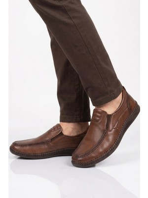 Voyager Erkek Ceviz Hakiki Deri Hafızalı Rahat Taban Şık Smart Casual Ayakkabı Loafer M741 M