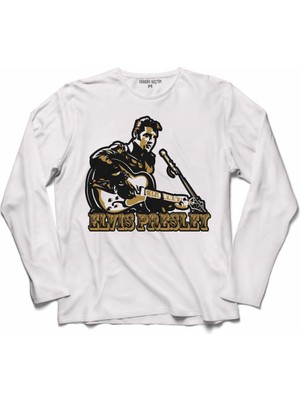 Kendim Seçtim Elvıs Presley Rock'n Roll'un Kralı Rock Kıng Uzun Kollu Tişört