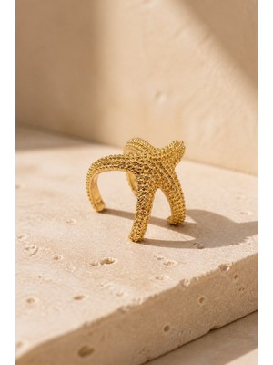 Lykos Gold Renk Deniz Yıldızı Model Kadın Yüzük