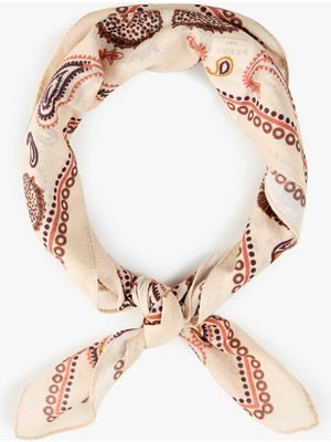 Koton Pamuklu Etnik Desenli Kare Bandana Fular
