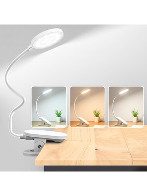 Astraltech Güncelçarşı Kıskaçlı Lamba, 360 Esnek Mandallı Kitap Okuma Lambası, 3 Parlaklık 3 Renk Sıcaklığı, K