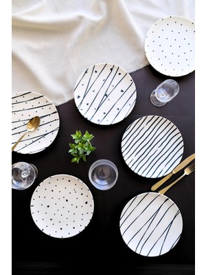 Astraltech Tabakevi Tabak Evi Porselen Dash Pasta Tabağı 20CM 6 Kişilik 6 Parça TVL6PTPRS1108