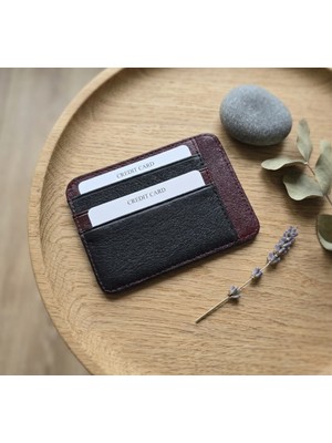 Passtell %100 Hakiki Deri Minimalist Tek Parça Ultra Ince Oval Kredi Kartlık ve Cüzdan