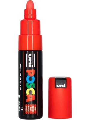 Astraltech Posca Uni-Ball 181321 Marker Uni Geniş Yuvarlak Uçlu, Kırmızı
