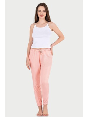Obje Kadın Somon Slimfit Büzgü Paça Eşofman Altı