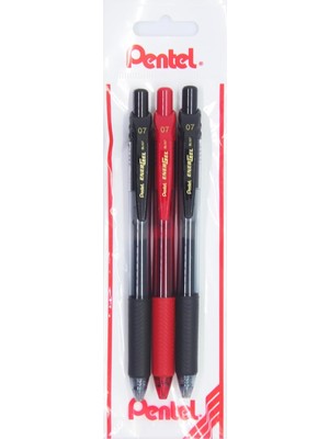 Astraltech Pentel Energel 0.7 mm Likit Roller Kalem 2xsiyah/1xkırmızı 3'lü Set