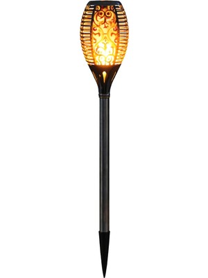 Astraltech 1 Adet Alev Efektli Bahçe Lambası Solar Güneş Enerjili Otomatik Fotoselli Bahçe Patika Lambası H12