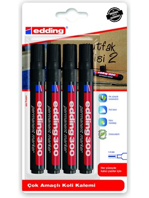 Astraltech Edding Turkey ED300B401 Koli Kalemi 4'lü