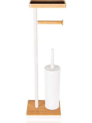 Astraltech [marka] Tepsili ve Fırçalı Tuvalet Kağıdı Standı Beyaz 760