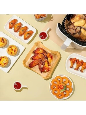 Marsilyan Aırfrey Pişirme Kağıdı,xl,xxl Aırfreyler Için Parşömen Kağıdı,sıvıya ve Yağa Dayanıklı Sıcak Hava Fritözleri Için Yanmaz Kağıt (50 Adet)