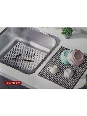Astraltech Seahome Dikdörtgen Silikon Lavabo Buzluk Matı 33X28 cm Antrasi̇t Renk 1 Adet ISGLVB112