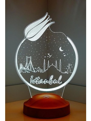 Astraltech Istanbul Temalı, Istanbul Aşığına, Istanbul Hatırası LED Lamba, 3 Boyutlu LED Lamba