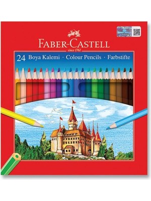 Astraltech Faber-Castell Karton Kutu Boya Kalemi, 24 Renk, Yumuşak ve Canlı Renkler, Kolay Açılır, Kırılmaya D