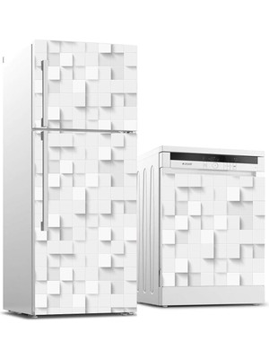 Astraltech Buzdolabı ve Bulaşık Makinası Beyaz Eşya Sticker Kaplama 3D Küpler