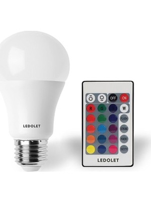 Astraltech Ledolet Rgb LED Ampul 9 W E27 Duy Dımmerlı Uzaktan Kumandalı