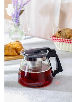 Astraltech Orret Home Isıya Dayanıklı Borosilikat Cam Demlik, Kendinden Süzgeçli, Şık Tasarım (900 Ml)