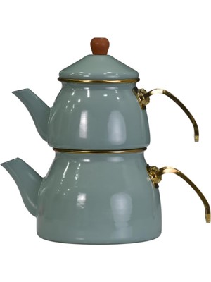 Astraltech Pr Home Soft Green Gold Model Emaye Çaydanlık