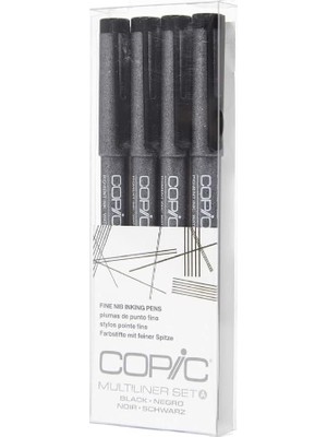 Astraltech Copic Işaretleyiciler Çok Katmanlı Ince Pigment Esaslı Mürekkep, 4 Parça Set