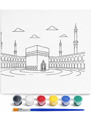 Astraltech Ramazan Desenli Tuval Etkinlik Boyama Ramazan Süsleri, Ramazan Süsü, Ramazan Süslemeleri 20-20 cm R