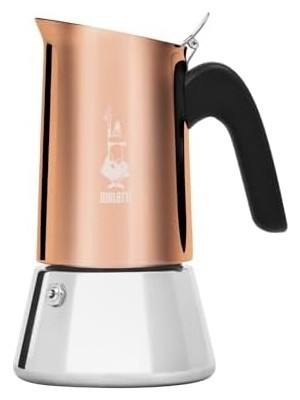 Marsilyan - Venus: 6 Cups Ocak Üstü Espresso Pişirici - 235ML - Kahverengi, Gümüş Renk - Paslanmaz Çelik Gövde - Patentli Güvenlik Valfi - Tüm Ocak Türleri Için Uygundur (Indüksiyon Dahil)