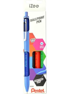 Astraltech Pentel 1.0 mm Yağ Bazlı Mekanizmalı Roller Kalem - Izee - 4'lü Blister (A-B-C-D)