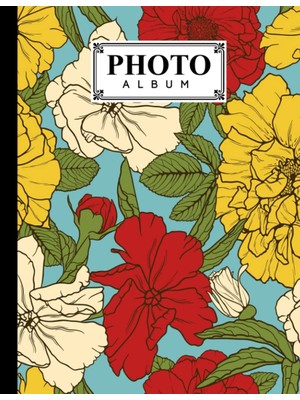 Astraltech Photo Album: Colored Flowers Album, Large Photo Albums With Writing Space Memo, Extra Large Capacit