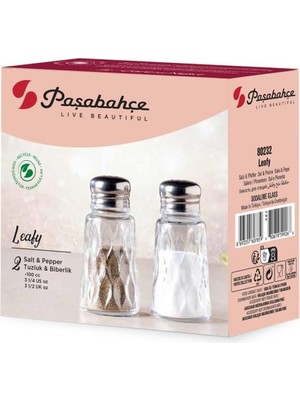 Astraltech Paşabahçe 80232 Leafy 2 Li Tuzluk-Biberlik Set 100 cc