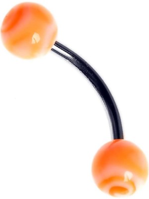 Astraltech Rouge Moulin Curved Barbel 316 L Bioplast Piercing TDGR00872, Turuncu