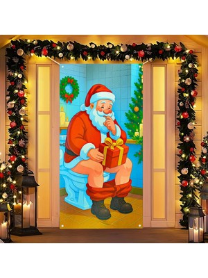 Astraltech Blissyard Merry Christmas Kapı Örtüsü 171 x 90 cm Tatil Ön Sundurma Kapı Afiş Dekorasyon Kış Noel B