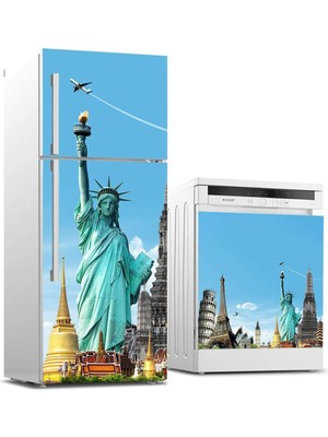 Astraltech Buzdolabı ve Bulaşık Makinası Beyaz Eşya Sticker Kaplama Newyork