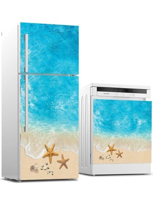 Astraltech Buzdolabı ve Bulaşık Makinası Beyaz Eşya Sticker Kaplama Yaz Deniz