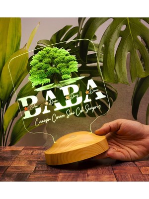 Astraltech Babalar Günü Hediyesi, Babaya Hediye, Baba, Evimizin Çınarı Hediyesi, Renkli Isim Yazılı Kişiye Öze