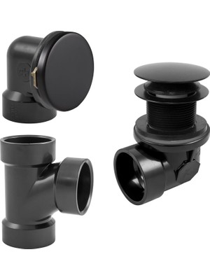 Astraltech Westbrass D593ARK-62 Tesisatçı Paketi Banyo Atık Grubu Uç Burunlu Tahliye Tapası, Mat Siyah